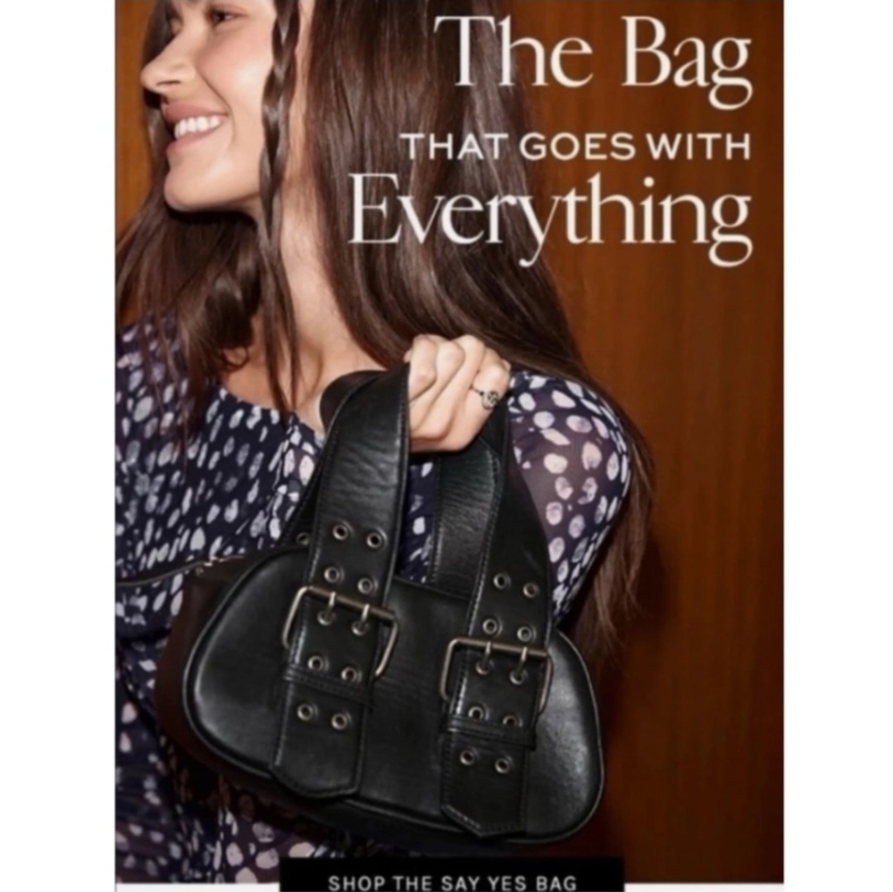 Free People Sheep Leather Say Yes Buckle Bag